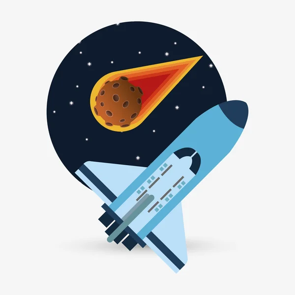 Projeto do foguete. conceito de ciência. ícone cosmos —  Vetores de Stock