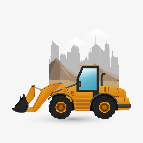 En construction. concept de camion. icône de réparation — Image vectorielle