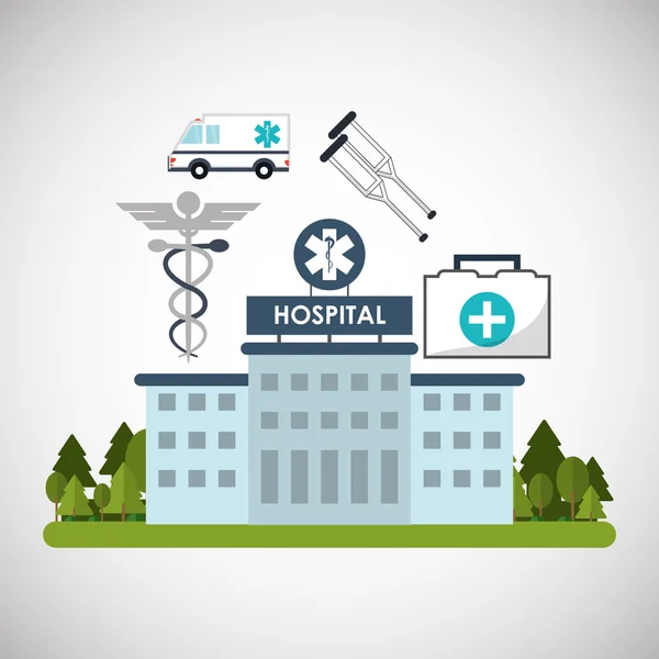 Hospital design. Healthy center. emergency concept — Stock Vector