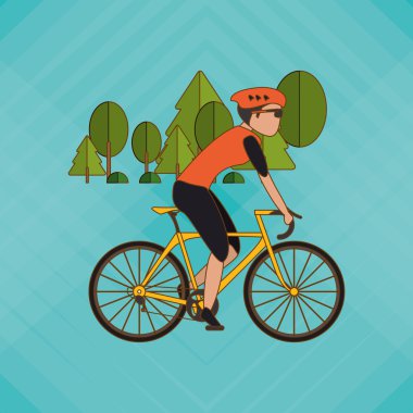 Bisiklet lifesyle tasarım, edita düz çizimi