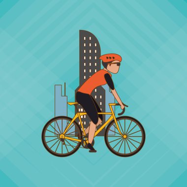 Bisiklet lifesyle tasarım, edita düz çizimi
