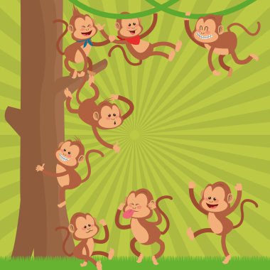 Maymun tasarım, hayvan ve karikatür kavramı