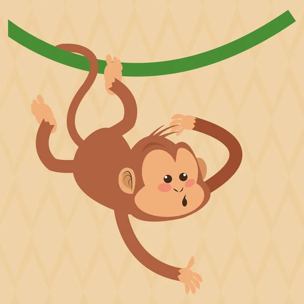 Concepção de macaco, animal e desenho animado — Vetor de Stock