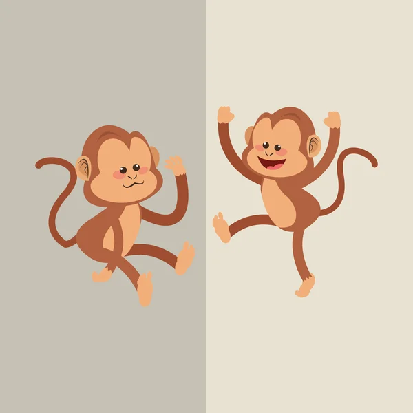 Concepção de macaco, animal e desenho animado — Vetor de Stock