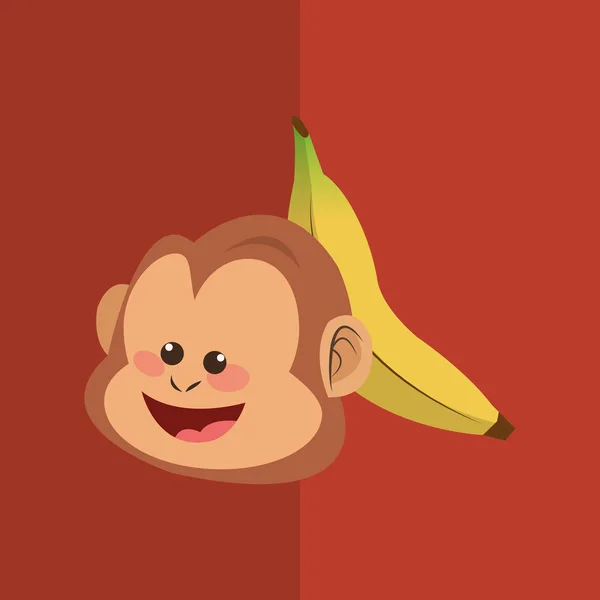 猿のデザイン、動物、漫画のコンセプト — ストックベクタ