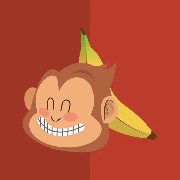 Conception de singe, concept animal et dessin animé — Image vectorielle