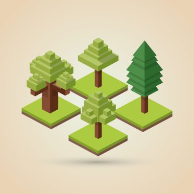 İzometrik tasarım. Doğa simgesi. Eko kavramı, vektör çizim
