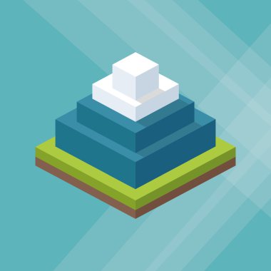 İzometrik tasarım. Doğa simgesi. Eko kavramı, vektör çizim