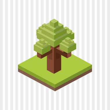 İzometrik tasarım. Doğa simgesi. Eko kavramı, vektör çizim