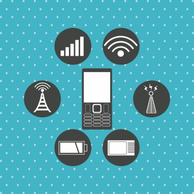 Smartphone tasarım. teknoloji simgesi. Online kavramı, vektör çizim