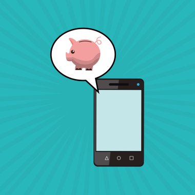 Smartphone tasarım. teknoloji simgesi. Online kavramı, vektör çizim