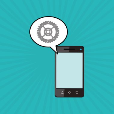 Smartphone tasarım. teknoloji simgesi. Online kavramı, vektör çizim