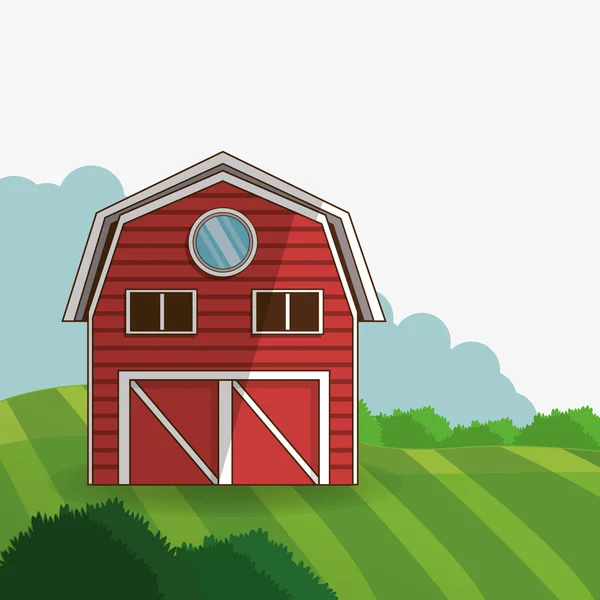 Diseño de granja. icono del edificio. concepto de naturaleza, ilustración vectorial — Vector de stock