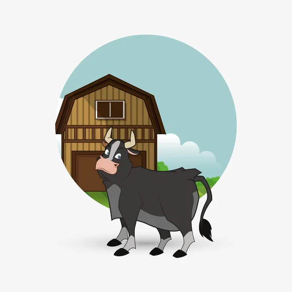 Farma konstrukce. zvířecí ikona. charakter koncepce, vektorové ilustrace — Stockový vektor