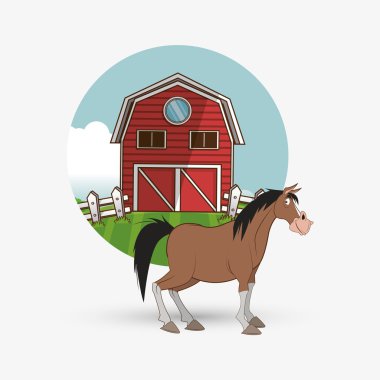 Çiftlik tasarım. hayvan simgesi. doğa kavramı, vektör çizim