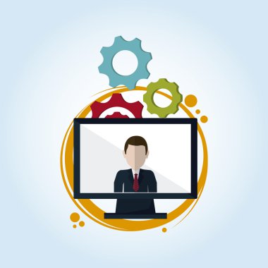 teknoloji tasarım. bilgisayar kutsal kişilerin resmi. Gadget'ı kavramı, vektör çizim