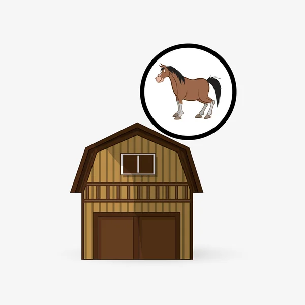 Bauernhofgestaltung. Tiersymbole. Naturkonzept, Vektorillustration — Stockvektor