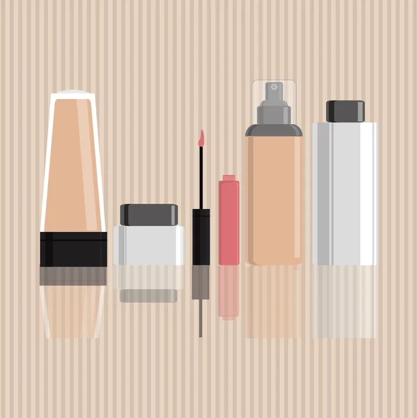 Maquillaje de diseño. icono cosmético. concepto de cuidado de la piel, ilustración vectorial — Vector de stock