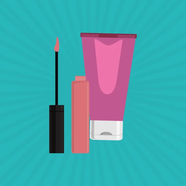 Maquillaje de diseño. icono cosmético. concepto de cuidado de la piel, ilustración vectorial — Vector de stock