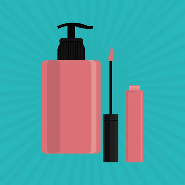 Maquillaje de diseño. icono cosmético. concepto de cuidado de la piel, ilustración vectorial — Vector de stock