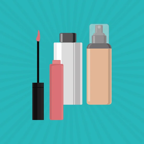 Maquilhagem de design. ícone cosmético. conceito de cuidados com a pele, ilustração vetorial — Vetor de Stock