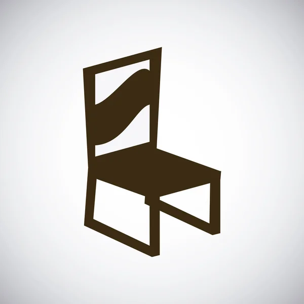 Diseño de silla de madera. icono del asiento. concepto de muebles, ilustración vectorial — Archivo Imágenes Vectoriales