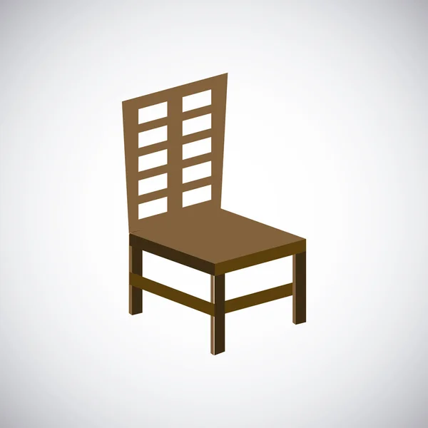 Diseño de silla de madera. icono del asiento. concepto de muebles, ilustración vectorial — Vector de stock