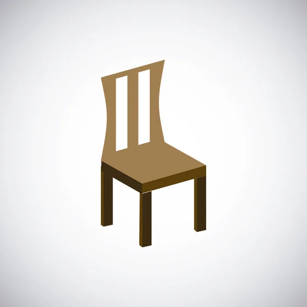Design de cadeira de madeira. ícone do assento. conceito de mobiliário, ilustração vetorial — Vetor de Stock