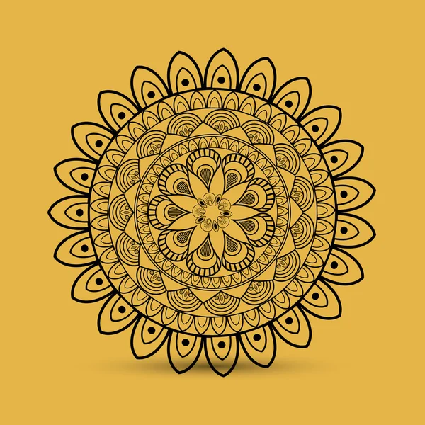 Diseño bohemio. Icono del mandale. concepto de decoración, ilustración vectorial — Vector de stock