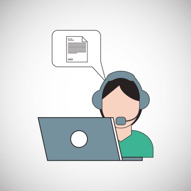 Merkezi tasarım ara. Telefonla satış simgesi. Destek kavramı