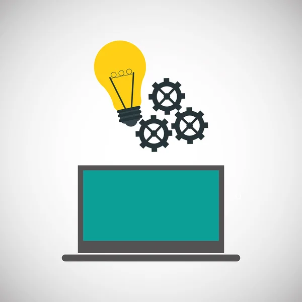 Design de tecnologia. ilustração laptop. ícone de mídia —  Vetores de Stock