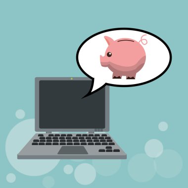 Teknoloji tasarım. dizüstü bilgisayar simgesi. Internet kavramı