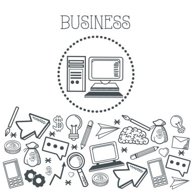 Doodle simgesi tasarım. iş simgesi. kavram çizmek