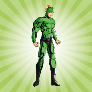 Süper kahraman tasarım. Süpermen simgesi. Kostüm illüstrasyon