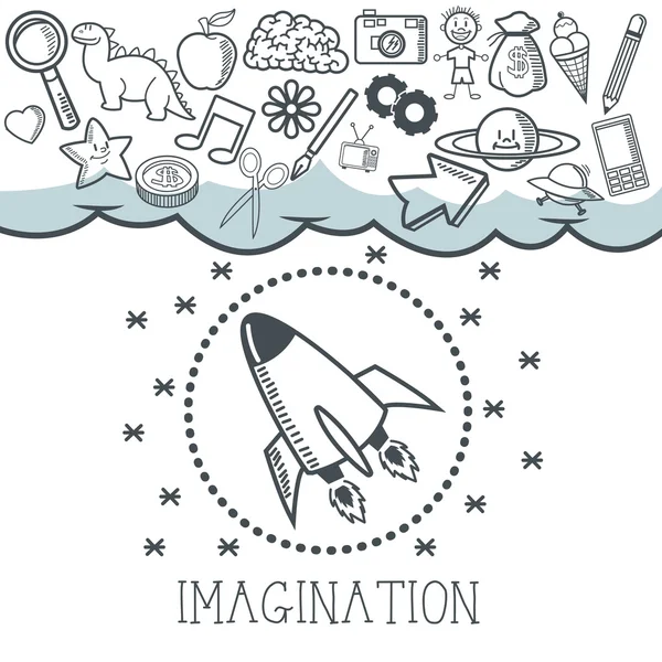 Doodle pictogram ontwerp. het pictogram van de verbeelding. concept tekenen — Stockvector
