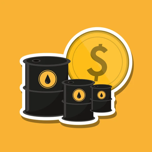 Petroleum design, ekonomi och olja industrin koncept, vektor illustration — Stock vektor