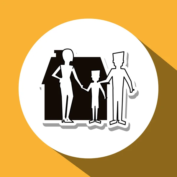 ホーム コンセプト、ベクトル図、関係の家族のデザイン — ストックベクタ