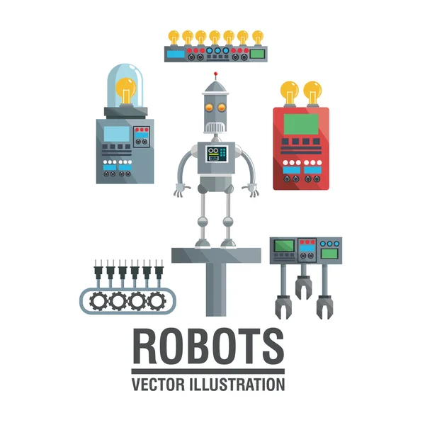 Konstrukce robota. odvětvové pojetí. humanoidní ikona — Stockový vektor