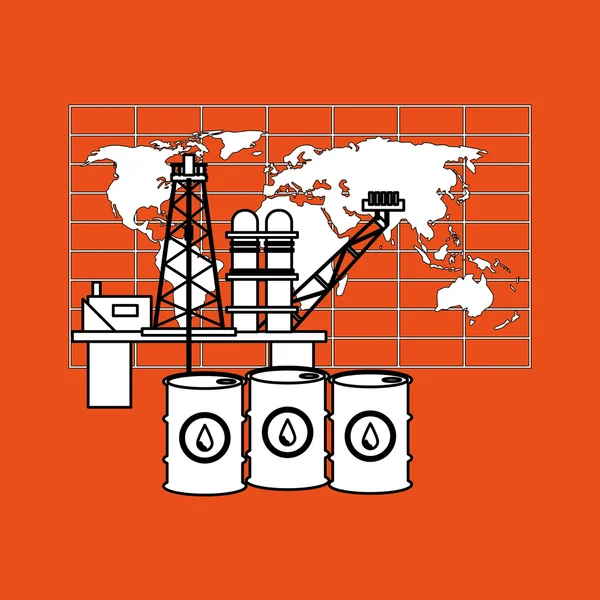 Diseño del petróleo, concepto de economía e industria petrolera, ilustración vectorial — Archivo Imágenes Vectoriales