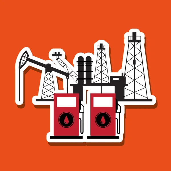 Diseño del petróleo, concepto de economía e industria petrolera, ilustración vectorial — Vector de stock