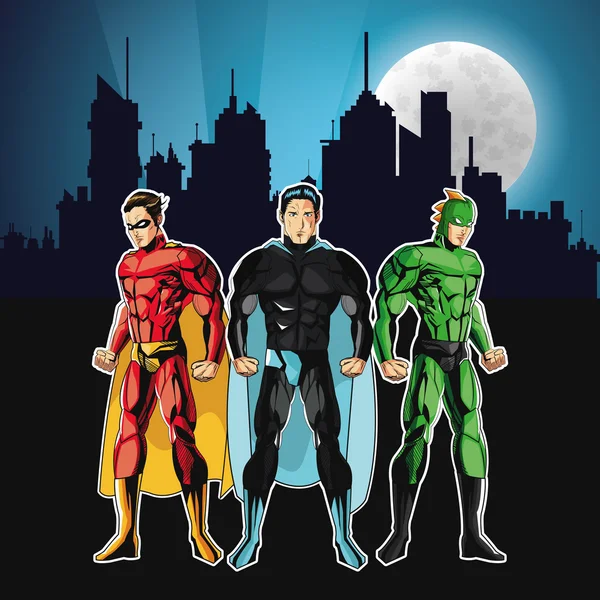 Desain Superhero. Ikon Superman. Ilustrasi kostum - Stok Vektor