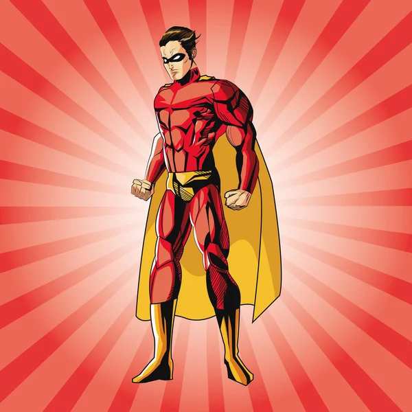 スーパー ヒーローのデザイン。スーパーマンのアイコン。衣装イラスト — ストックベクタ