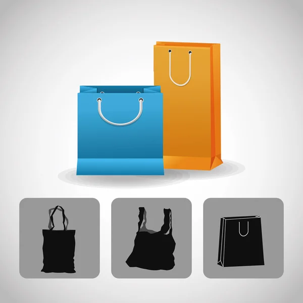 Tasarım alışveriş. Alışveriş çantası simgesi. Satış konsepti — Stok Vektör