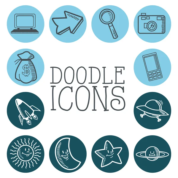 Doodle Icon Design. Comic-Ikone. Zeichnungskonzept — Stockvektor