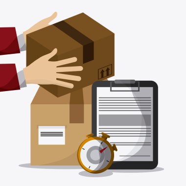 Teslim tasarım. Nakliye illüstrasyon. Lojistik kavramı