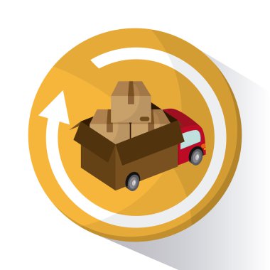 Teslim tasarım. Nakliye illüstrasyon. Lojistik kavramı