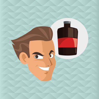 Sağlıklı bir yaşam tarzı. çizgi film adam tasarım. vücut geliştirme kavramı