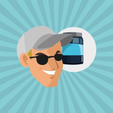 Sağlıklı bir yaşam tarzı. çizgi film adam tasarım. vücut geliştirme kavramı