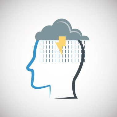 Olumsuz duygu tasarım. zihin concept.cloud simgesi
