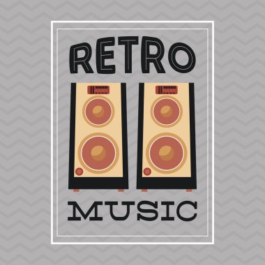 Müzik simgesi. Retro kavramı. Düz illüstrasyon, düzenlenebilir vektör